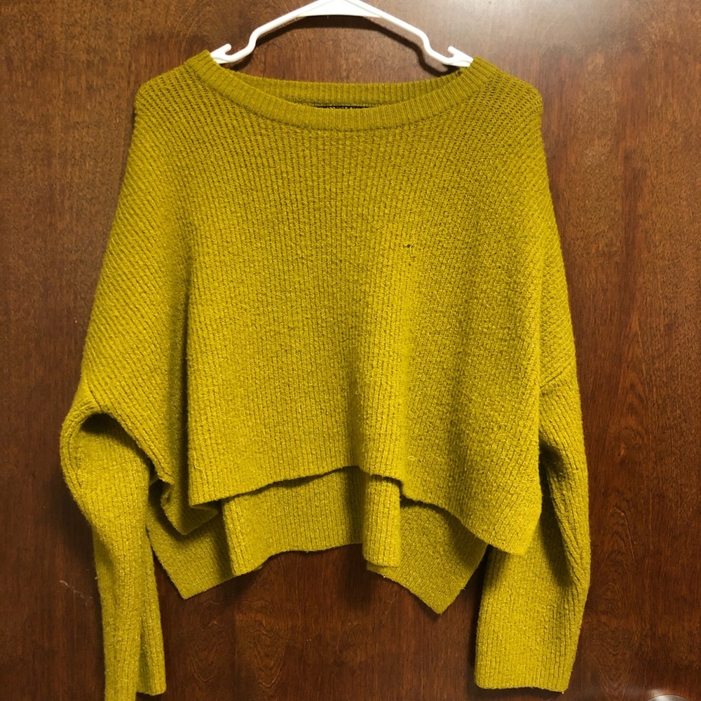 Yellow forever 21 Small Cropped Sweatshirt